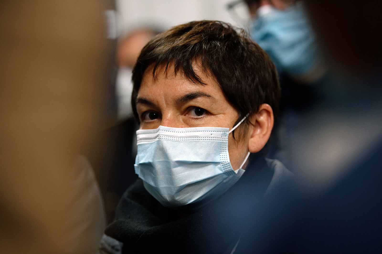 La ministre de la Mer, Annick Girardin, à Port-en-Bessin (Calvados)