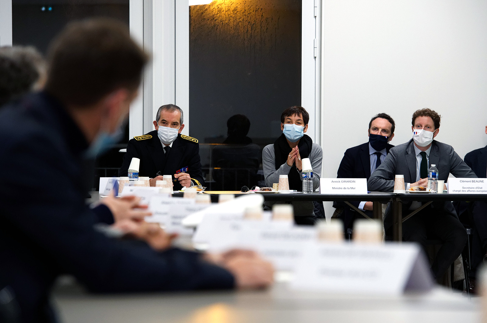 La ministre de la Mer, Annick Girardin, à Port-en-Bessin (Calvados)